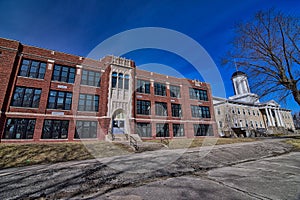 Mayville Wisconsin Limestone School Museum building and current school