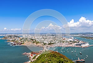 Mazatlan lookout points Mirador Del Faro and Mirador de Crystal with scenic panoramic aerial views of Mazatlan Old