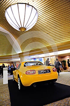 Mazda MX-5 roadster on display