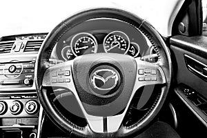 Mazda steering wheel - Car dashboard dials - engine RPM and speedometer