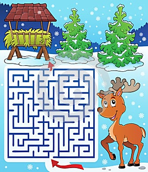 Maze 3 with hay rack and reindeer