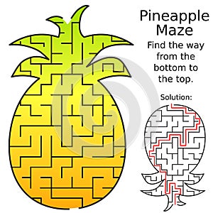 Pineapple Summer maze labyrinth game sheet