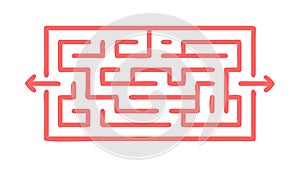 Maze with Arrow Path Finding Solution Vector, vector design Generative AI