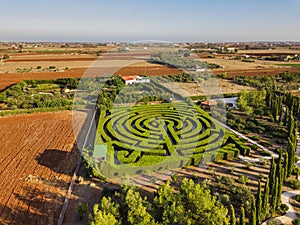 Maze of bushes in botanical park - Ayia Napa Cyprus