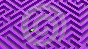 Maze concept with metal ball inside. Abstractive minimal background idea