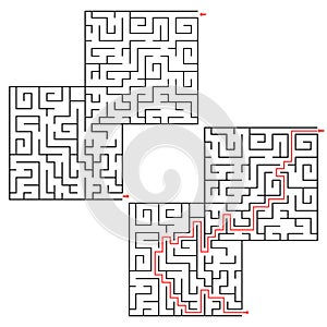 Maze Conundrum Geometric Labyrinth Maze. Vector