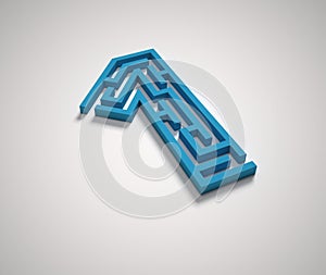 Maze font 3d rendering number 1