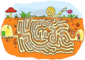 Maze game of an ant is going to school. Maze puzzle for kids and children