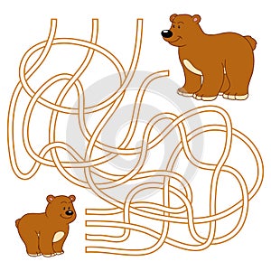 Maze game for children (bears family)