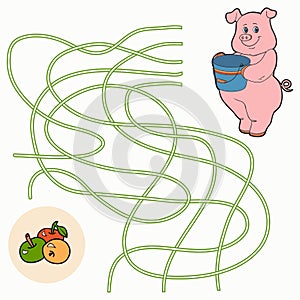 Maze game for children (pig) photo