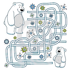 Maze game for children (polar bears)