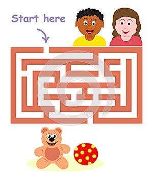 Maze game: children & toys