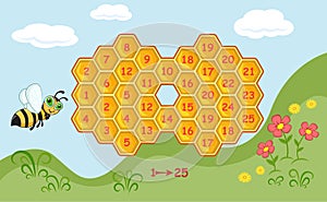 Maze game for kids developing counting skills.