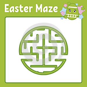 Maze. Game for kids. Funny labyrinth. Education developing worksheet. Activity page. Puzzle for children. Cute cartoon style.