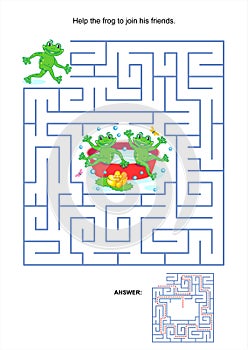 Maze game for kids - playful frogs