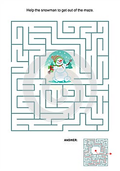 Maze game for kids - snowman