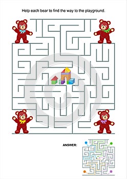 Maze game for kids - teddy bears