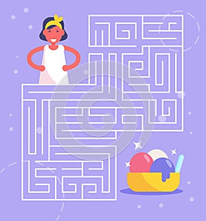 Maze game for kids Vector. Cartoon. Isolated art