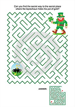 Maze game - leprechaun and pot of gold