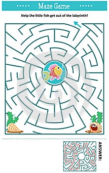Maze game with little fish