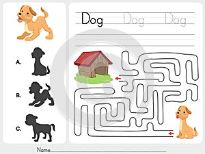 Maze game and Match dog with shadow