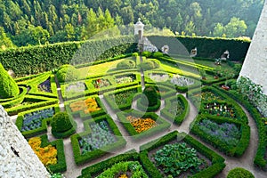 Maze garden in Pieskowa Skala castle near Krakow