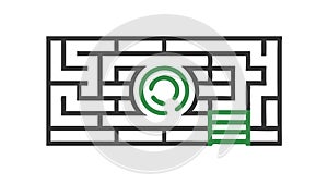 Maze Goal Solution: Strategic Problem Solving, vector design Generative AI