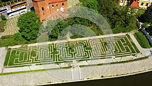 A Maze In The Grass Wroclaw Labirynt W Trawie Aerial View Poland