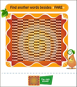 Maze guess the words fare