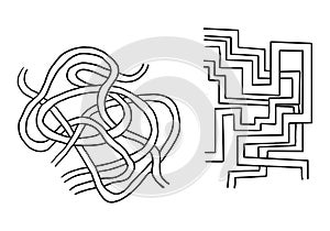 Maze Hand drawn illustration coloring book for children educational game print for preschoolers