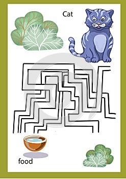 Maze Hand drawn illustration coloring book for children educational game print for preschoolers