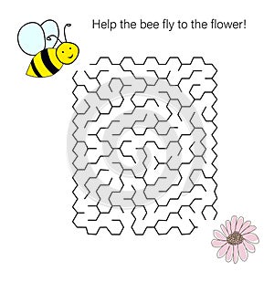 Maze. Help the bee fly to the flower.