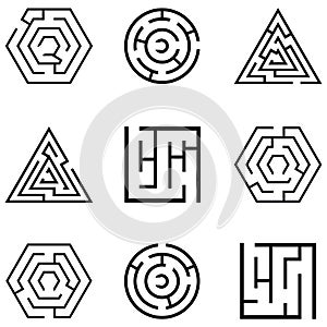 Maze icon set