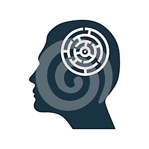 Maze, intellect, labyrinth, mind icon. Simple vector sketch.