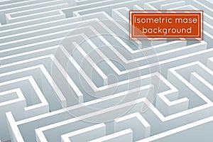 Maze intricacy labyrinth isometric background 3d design template vector illustration