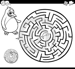 Maze or labyrinth coloring page