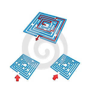 Maze labyrinth 3d icon