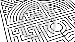 Maze labyrinth illustration, puzzle game, complex path, challenge vector design Generative AI