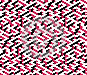 Maze, labyrinth - isometric endless pattern. Vector.