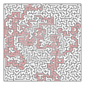 Maze, labyrinth puzzle game. Riddle, brain-teaser game concept solvable