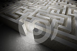 Maze or labyrinth. Strategy and decision making concept. 3D rendered illustration.