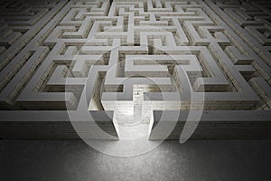 Maze or labyrinth. Strategy and decision making concept. 3D rendered illustration.