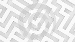 Maze or Labyrinth, white abstract geometric modern background
