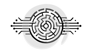 Maze-like Circuit Board Pattern, Intricate Tech Network, vector design Generative AI
