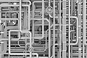 Maze of metal pipes