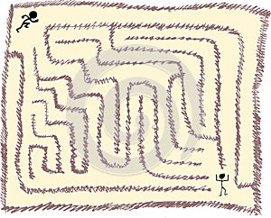 Maze number eight, very easy, pencil stroke style, vector graphic photo