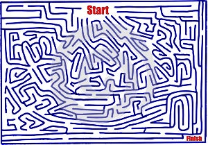 Maze number eleven, hand made, medium difficulty, bright blue photo