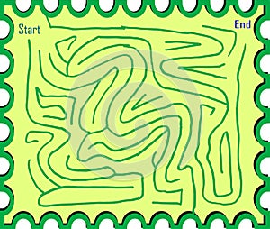 Maze number five with postage stamp style border photo