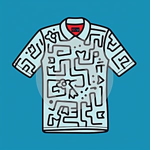 Maze Pattern Shirt: A Whimsical Blend Of Jack Ohman, Keith Haring, And Rafael Zabaleta