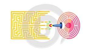 Maze Puzzle Goal Solution, Problem Solving Strategy, vector design Generative AI